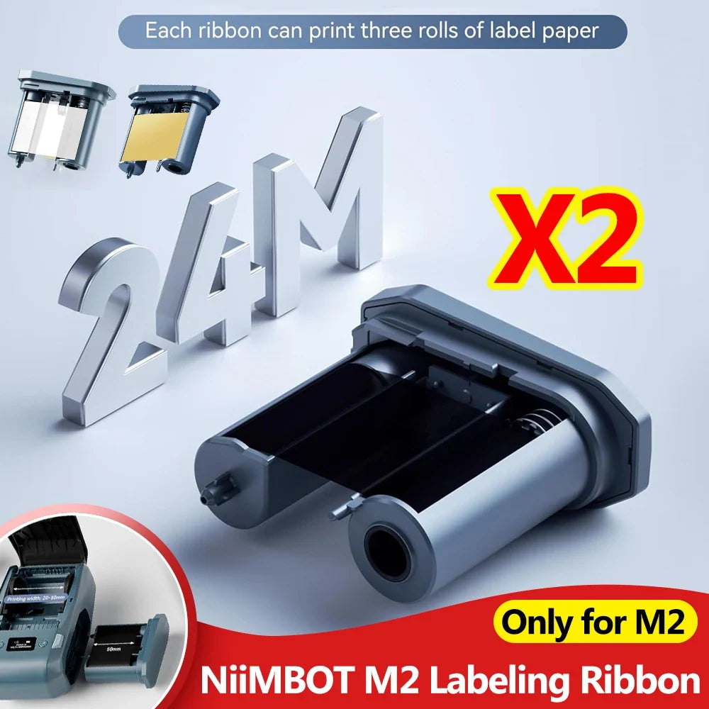 Niimbot M2 Carbon Ribbon 2-Pack | Black Red Gold Blue White