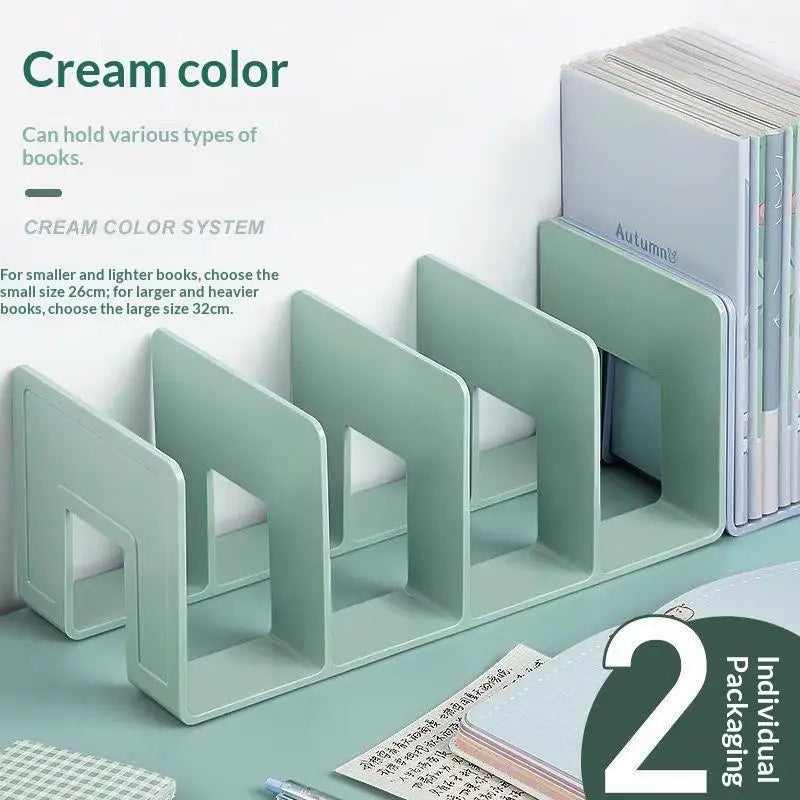 Clear 4-Compartment PVC Desktop Book Organizer Storage Stand