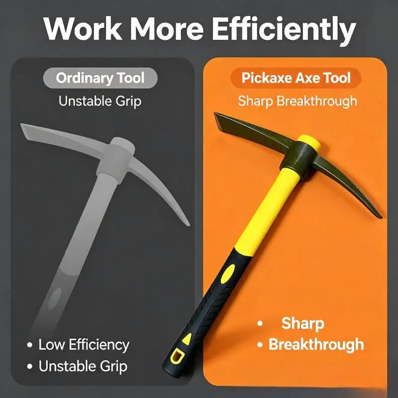 Mini Pickaxe Mattock Hoe – Fiberglass Handle Garden Tool