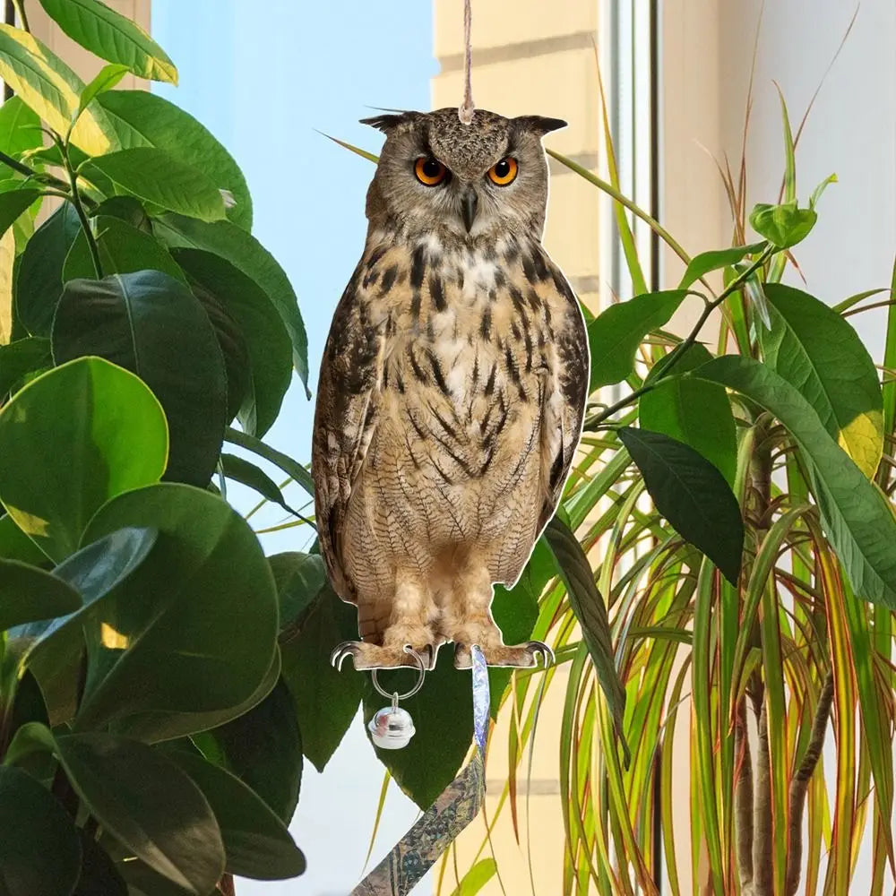 Owl Scarecrow Bird Repeller Wind Chime with Bells – Waterproof