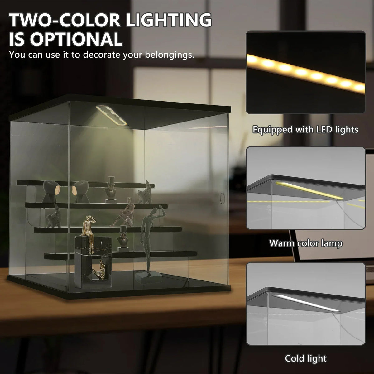 3/5 Layer LED Acrylic Display Case for Figures & Collectibles