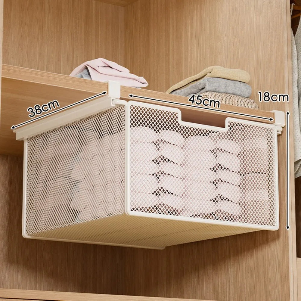 Under-Shelf Hanging Storage Basket | Pull-Out Cabinet Organizer