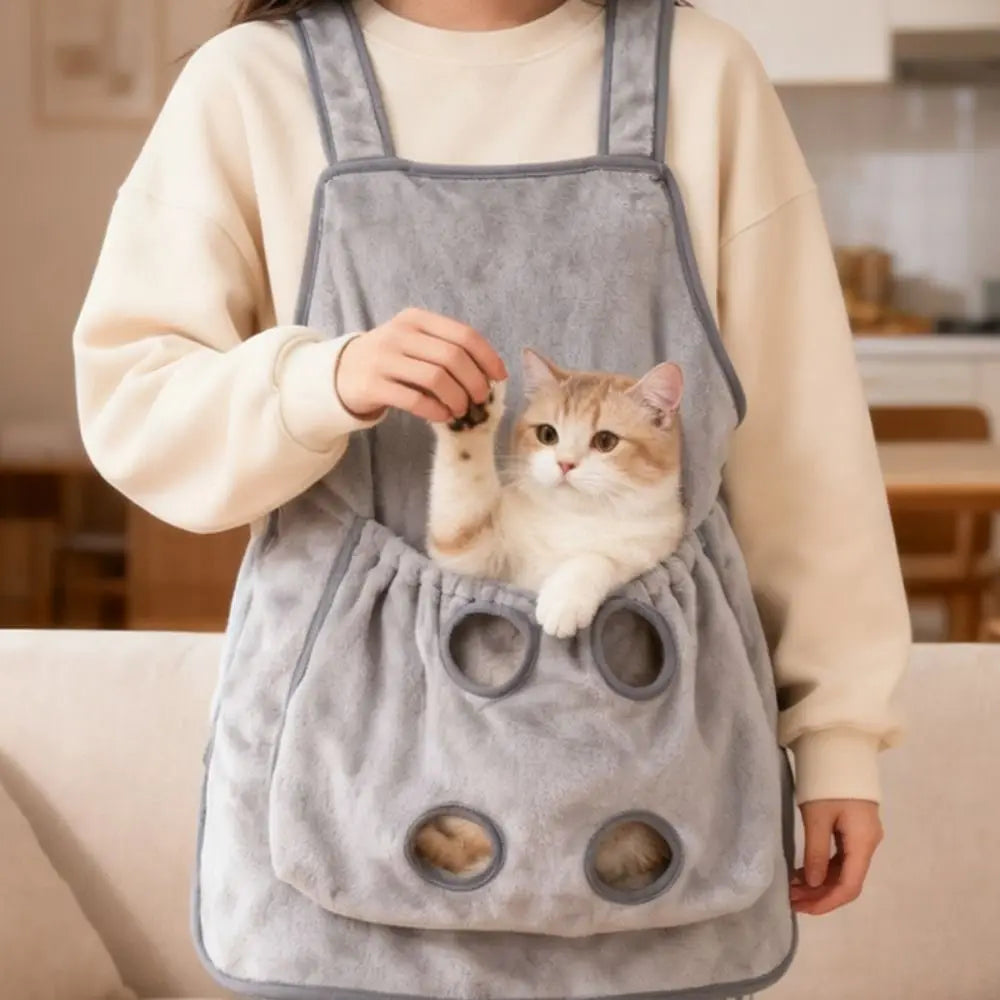 Ultra Soft Cat Carrier Apron – Plush Chest Pouch for Cats