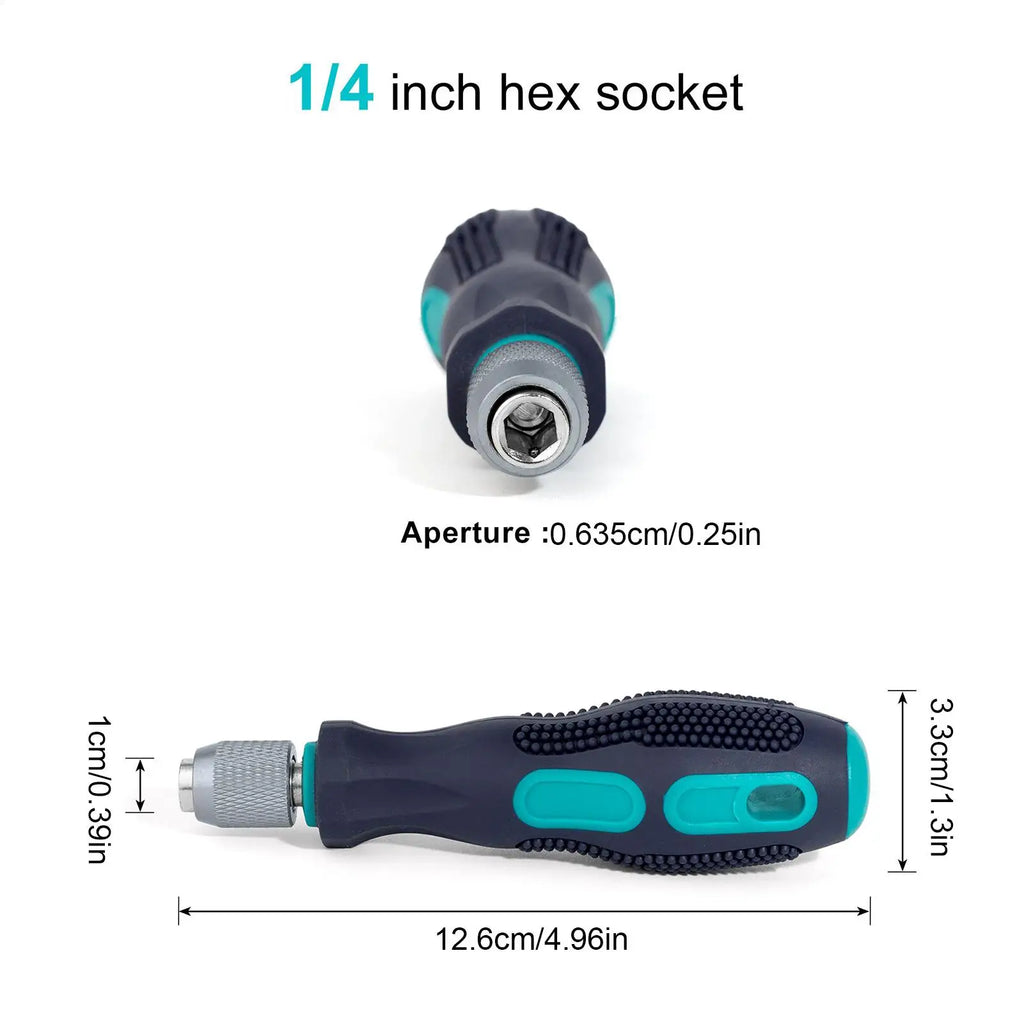 Quick Release 1/4" Hex Screwdriver Bit Handle | Non-Slip