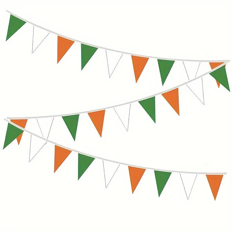 St. Patrick's Day Clover Triangle Banner Hanging Flags Set