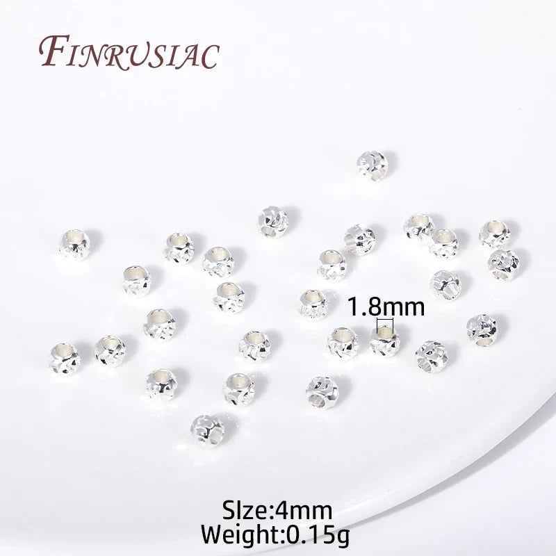 4mm 18K Gold Plated Corrugated Brass Spacer Beads for DIY Jewelry