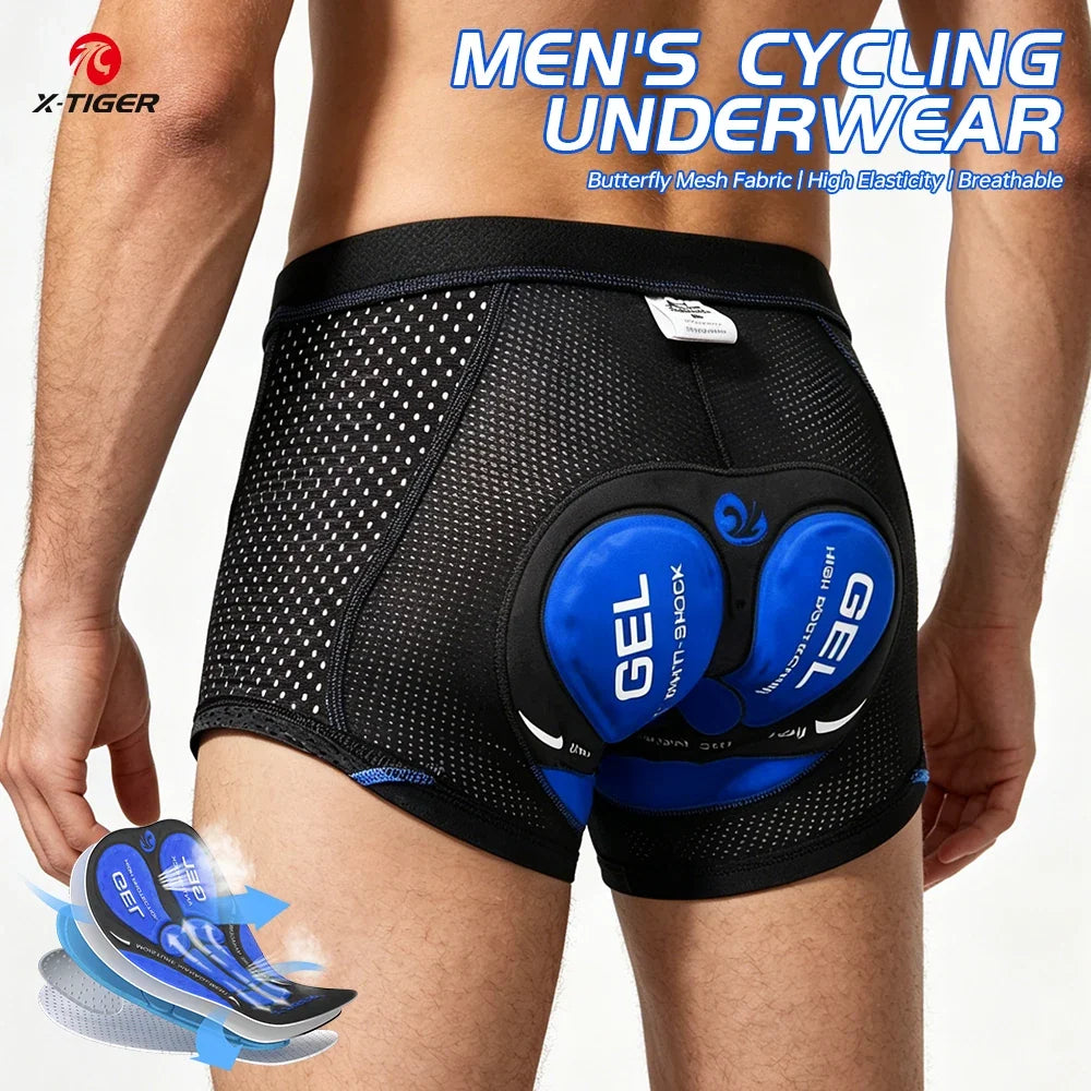 X-TIGER Men's 5D Gel Pad Cycling Underwear Shorts | MTB Road