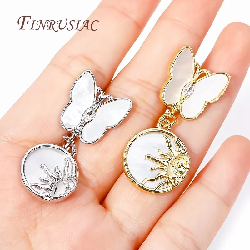 18K Gold Plated Zircon Butterfly Ear Wire Clasps – DIY Earrings