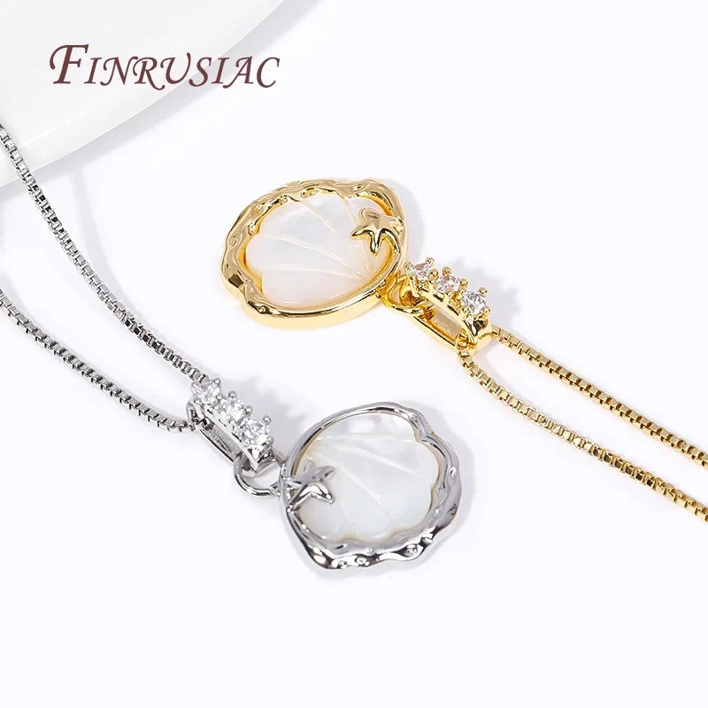 18K Gold Plated Zircon Shell Star Pendant Charm | DIY Jewelry