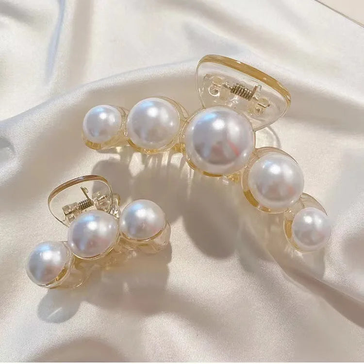 Pearl Hair Claw Clips for Women – Large Korean Shark Barrette