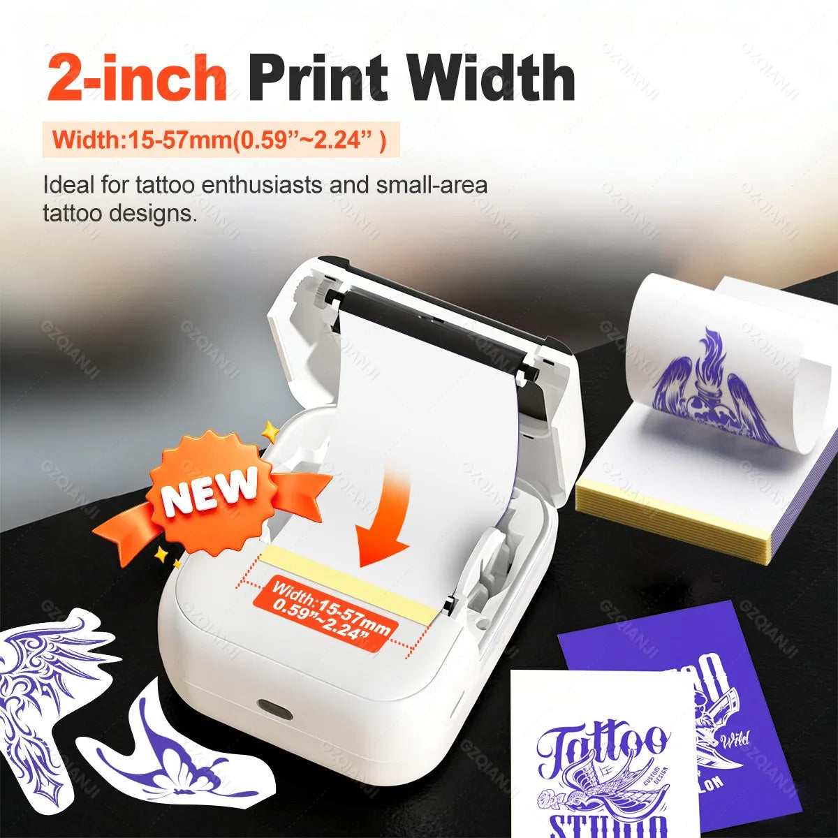 Mini Thermal Tattoo Stencil Printer – Inkless, Portable, 2-Inch
