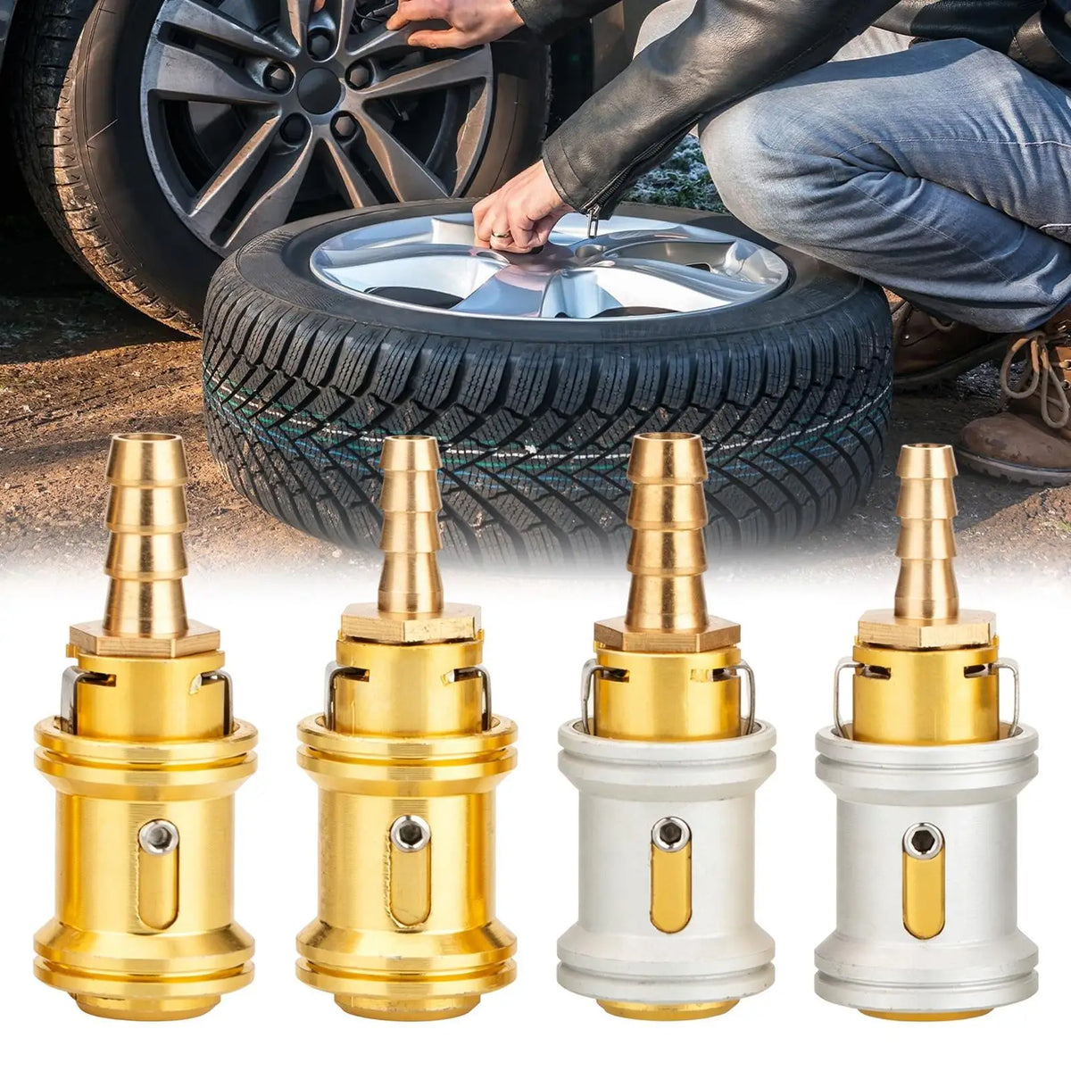 Leak-Proof Brass Tire Inflator Nozzle – Universal Air Chuck