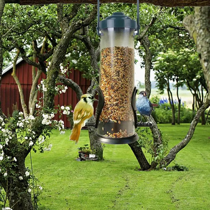 Squirrel-Proof Tubular Hanging Bird Feeder – Transparent Tube