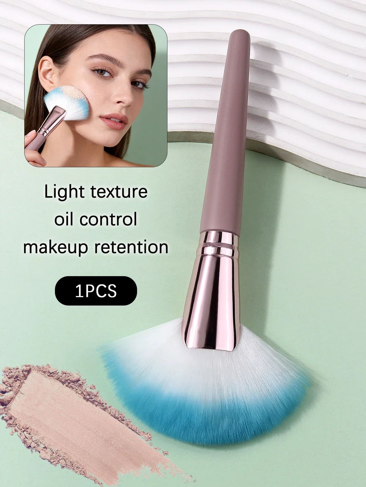 Nixie Fan Shaped Loose Powder & Contour Makeup Brush