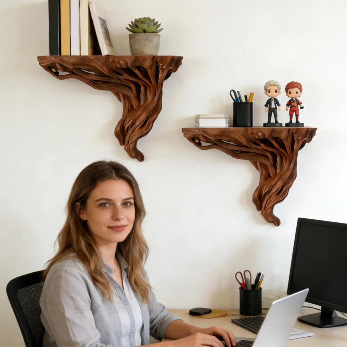 Tree Root Shaped Bohemian Floating Wall Shelf | Retro Décor