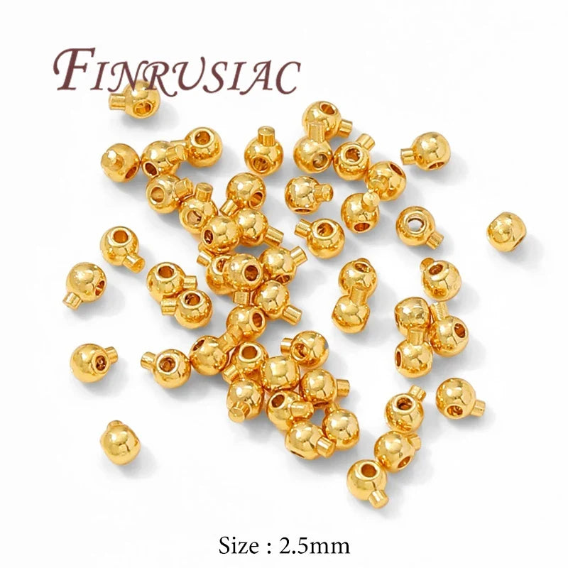 18K Gold Plated Crimp End Beads | DIY Jewelry Findings 10/20 Pcs