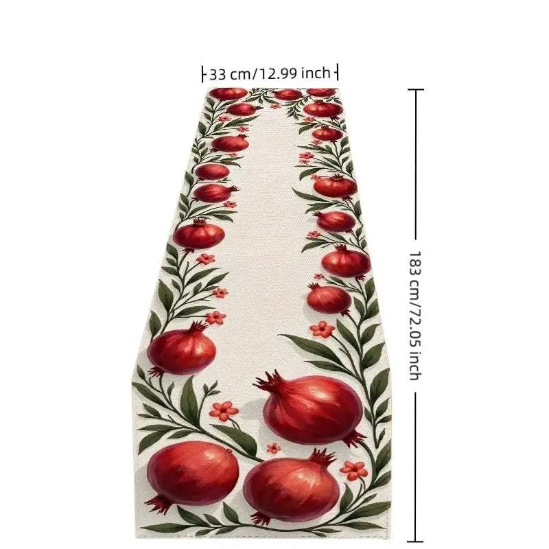 Rosh Hashanah Pomegranate Table Runner | Jewish Holiday Décor