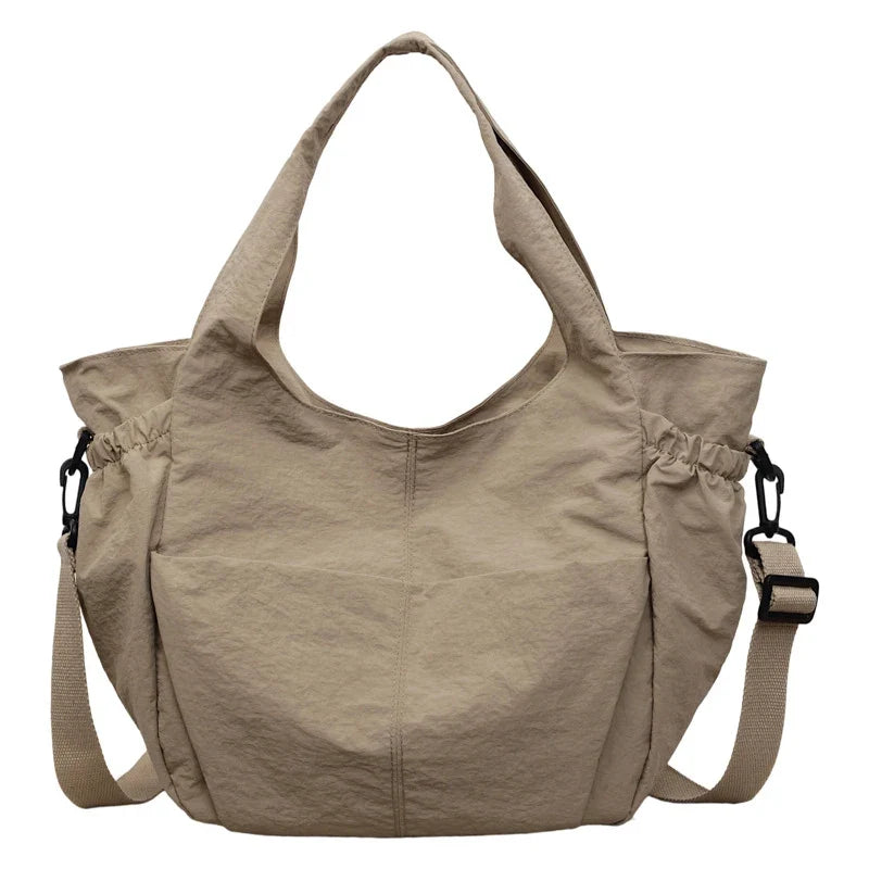 Korean Canvas Drawstring Bucket Bag – Retro Crossbody for Women