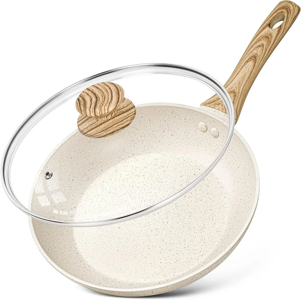 MICHELANGELO Granite Non-Stick Frying Pan with Lid | Induction