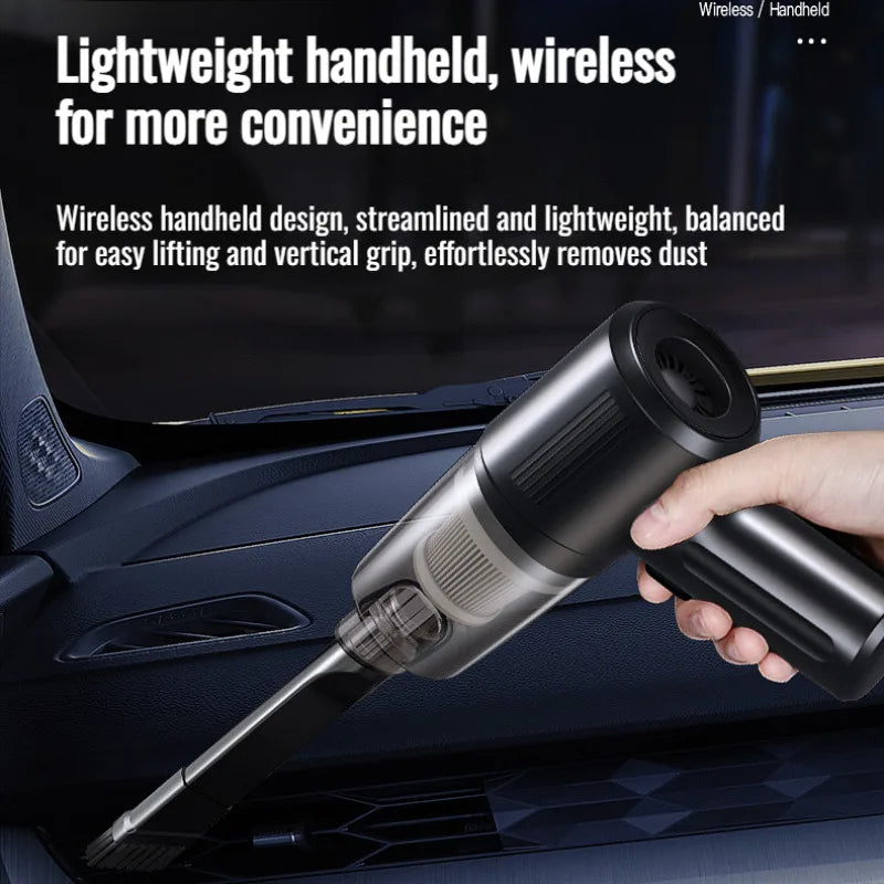 Wireless Handheld Car Vacuum – USB Rechargeable Mini Cleaner