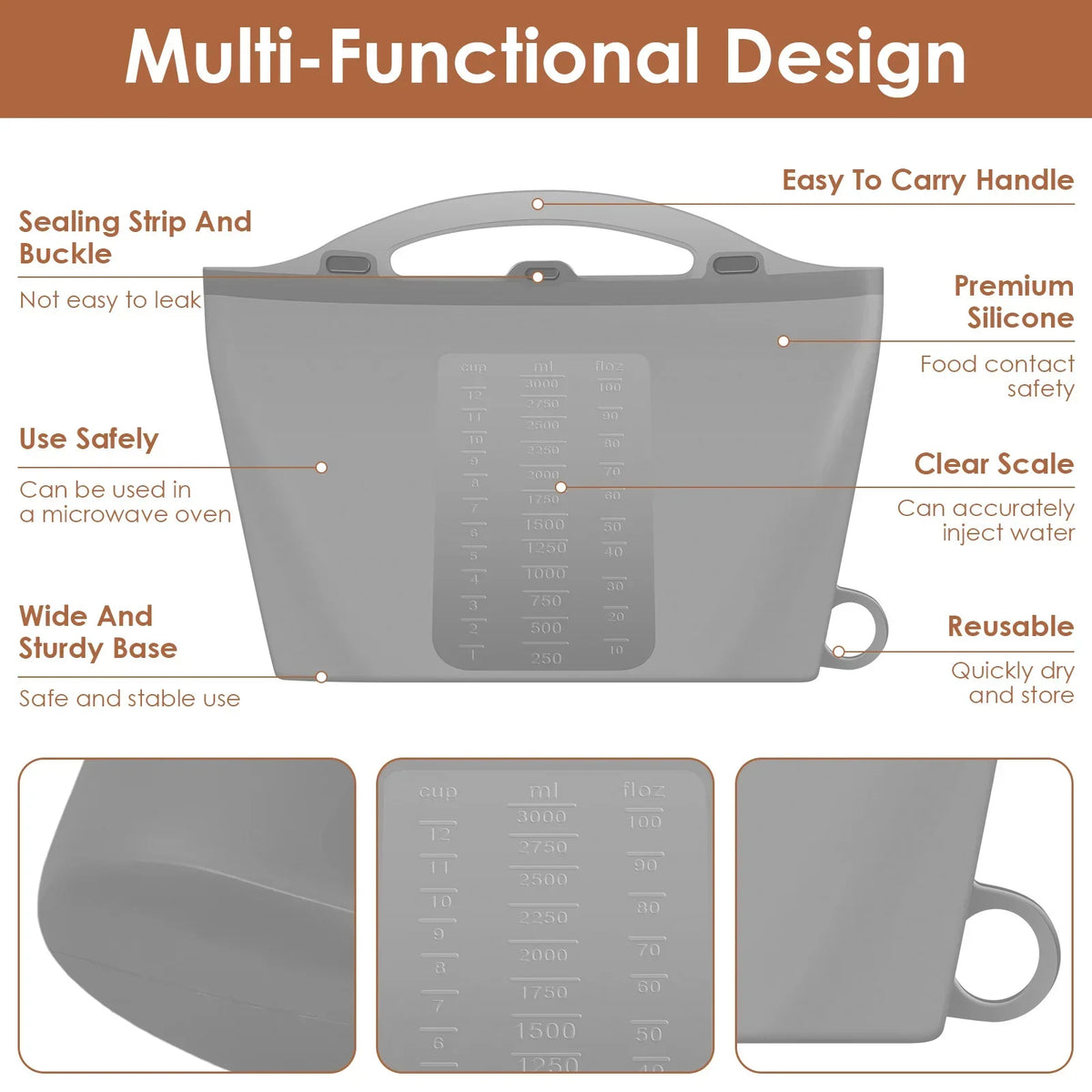 Reusable Silicone Microwave Steam Sanitizing Bag for Baby