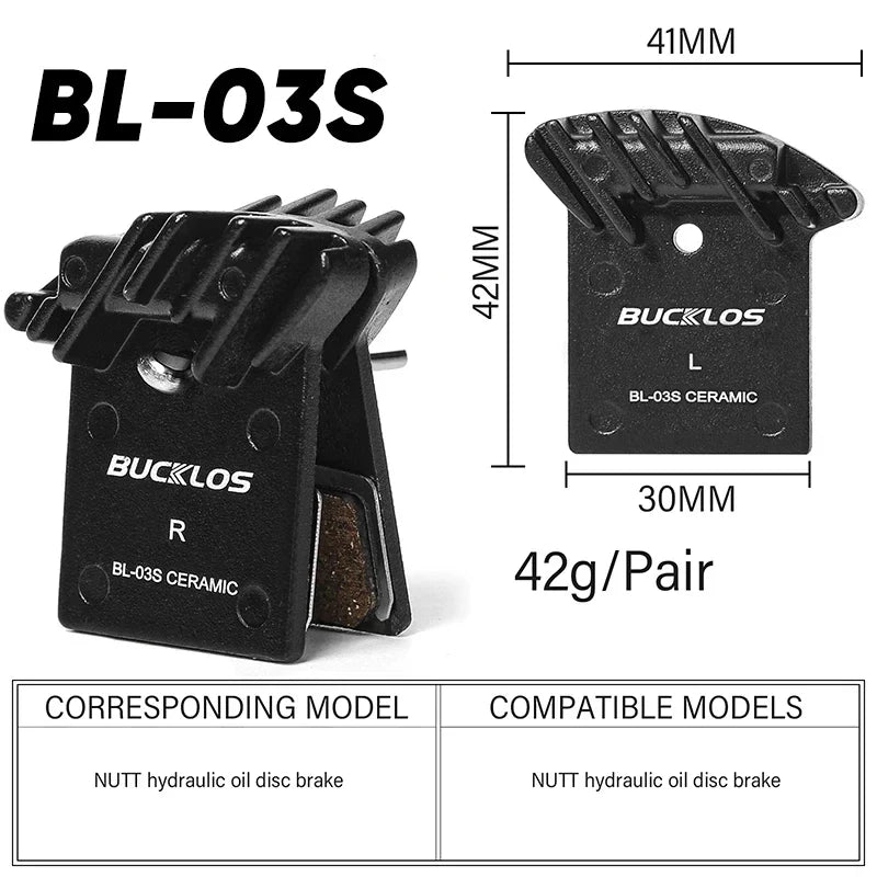 BUCKLOS Ceramic Disc Brake Pads for Shimano & SRAM MTB Road Bike