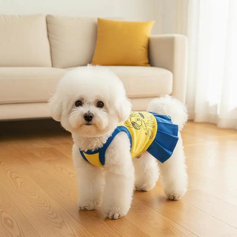 Small Dog Princess Sling Dress – Ice Cream Print Pet Outfit