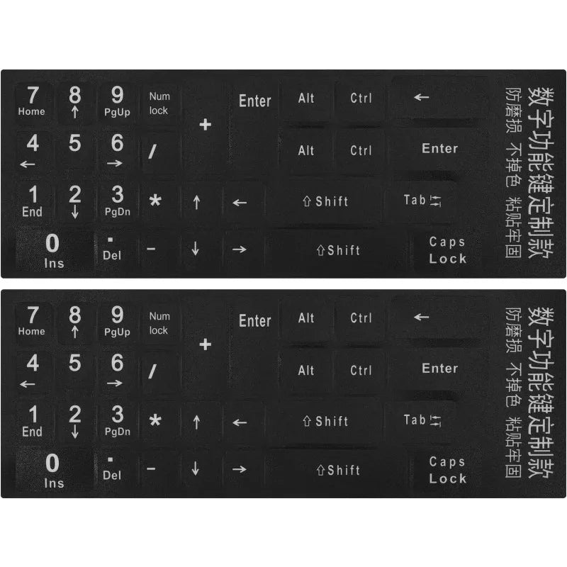 2PCS Matte Keyboard Number Stickers – Universal Numpad Covers