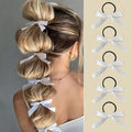 5pcs Black Bow Hair Ties Elastic Scrunchies & Ponytail Holders