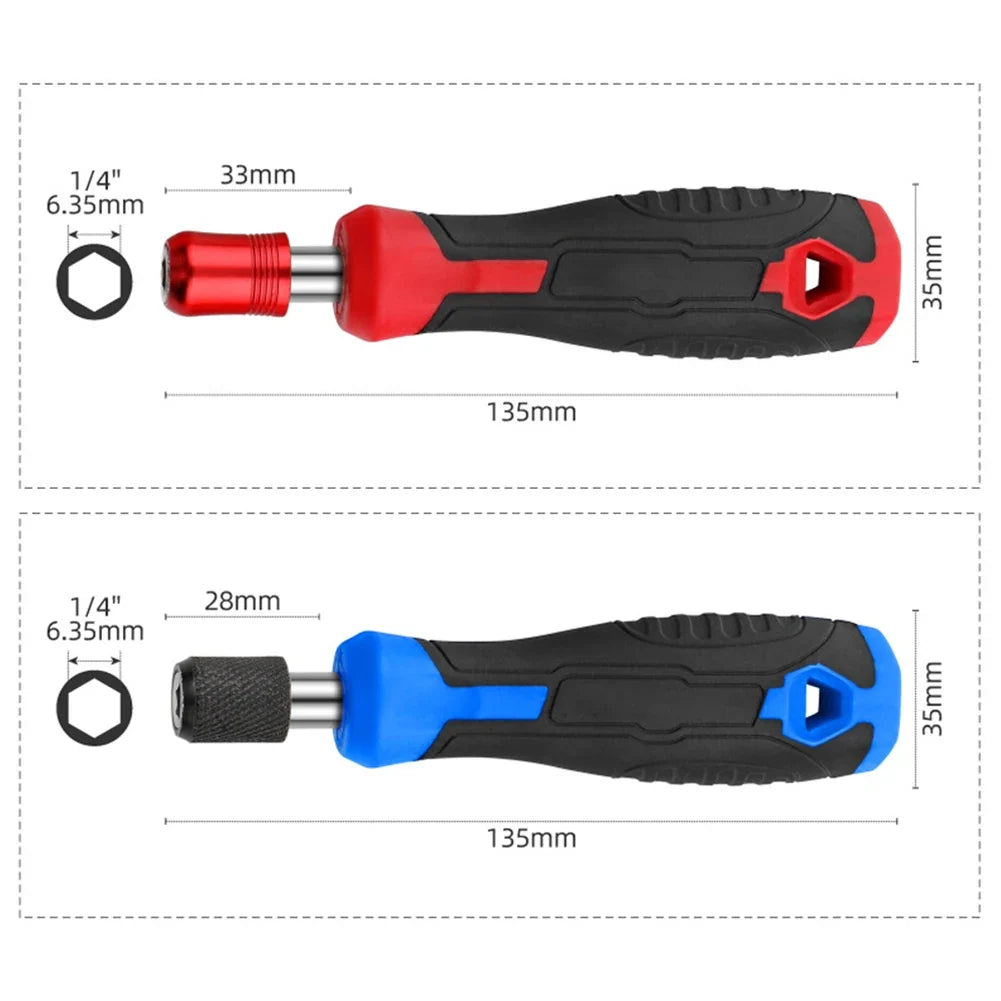 1/4" Hex Magnetic Self-Locking Screwdriver Handle & Bit Holder