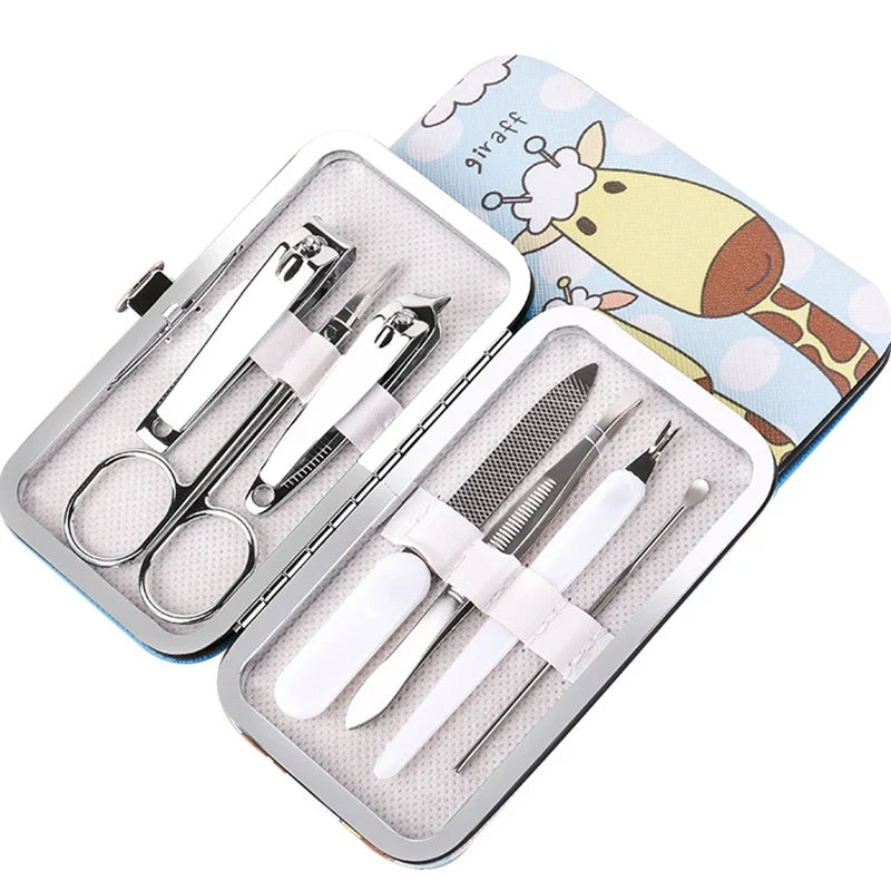 7-Piece Manicure Set with Cartoon Storage Box | Nail Care Kit