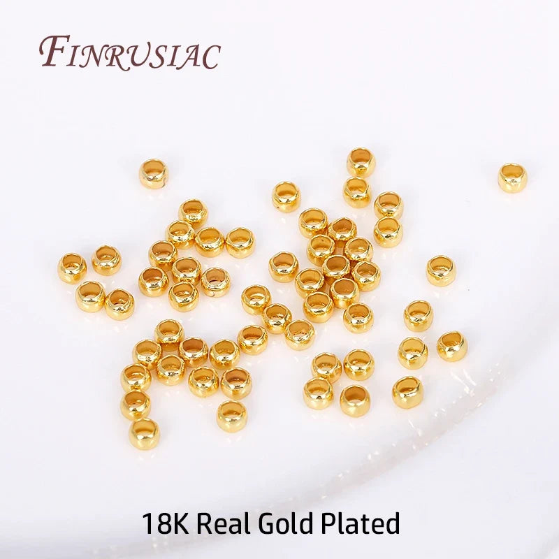 14K/18K Gold Plated Round Crimp Beads 2mm 2.5mm 3mm | DIY Jewelry