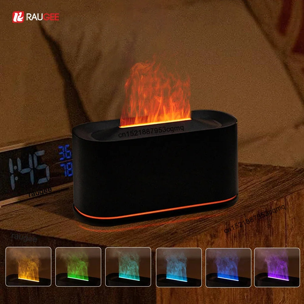 Raugee Flame Aroma Diffuser – Mini Humidifier & Night Light