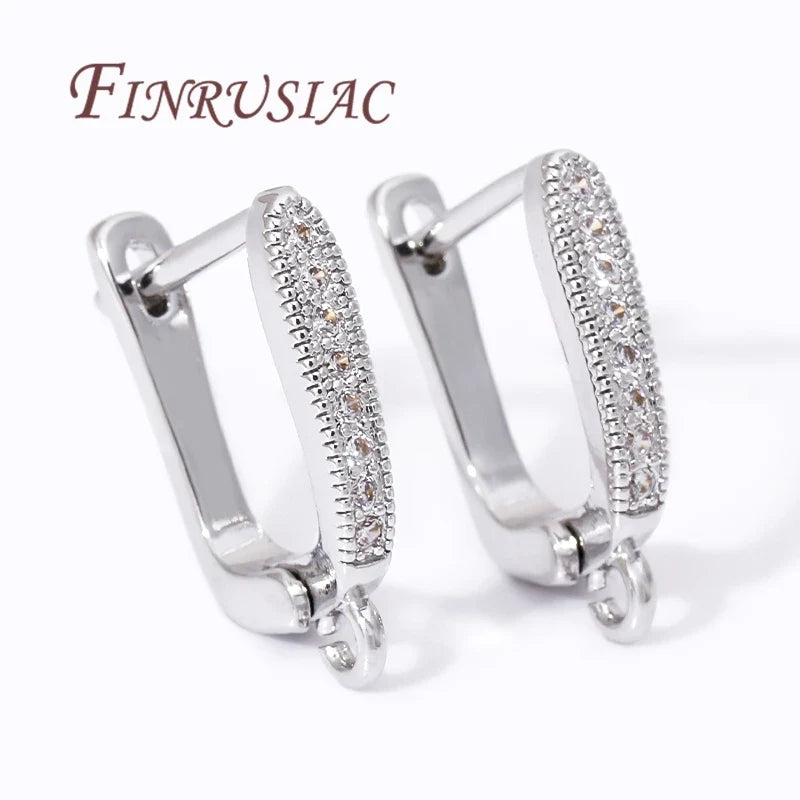 18K Gold Plated Zircon Earring Hook Clasps – DIY Findings