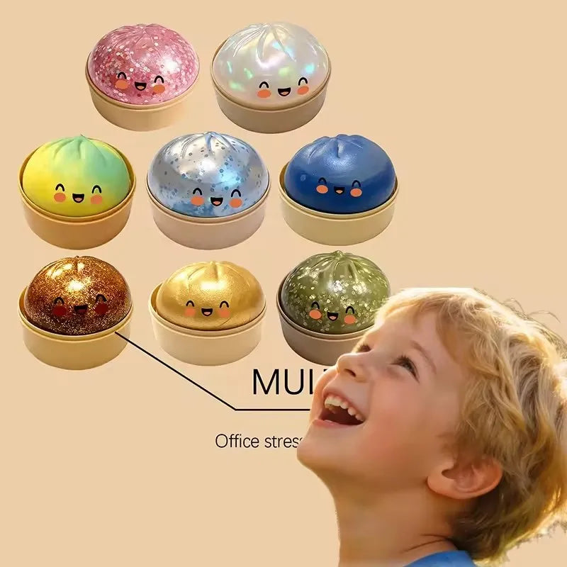 Steamer Bun Squishy Slow Rising Squeeze Toy | Desk Ornament