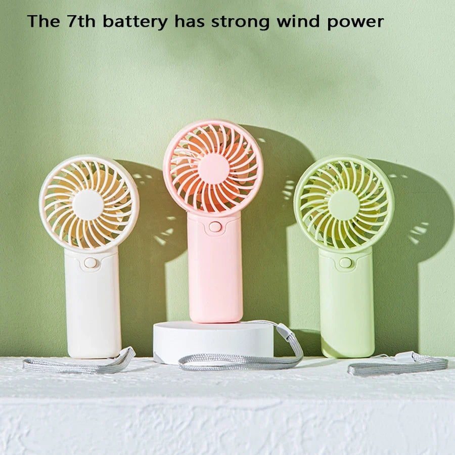 Handheld Mini Fan with Wristband – Portable Desktop Fan
