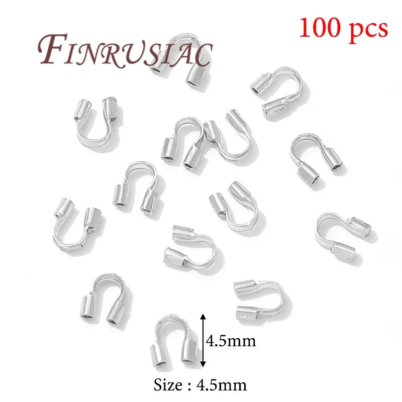 18K Gold Plated Crimp Tube End Beads for Jewelry Making – 100pcs
