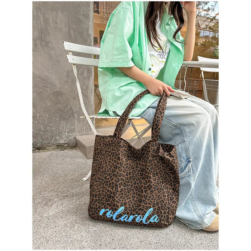 Korean Leopard Print Shoulder Bag – Large Capacity Women's Tote