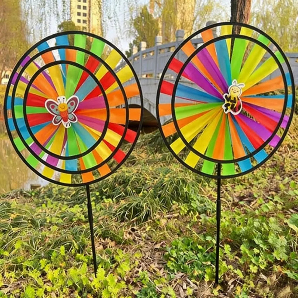 Sunflower Windmill Garden Pinwheel – Colorful Lawn Wind Spinner