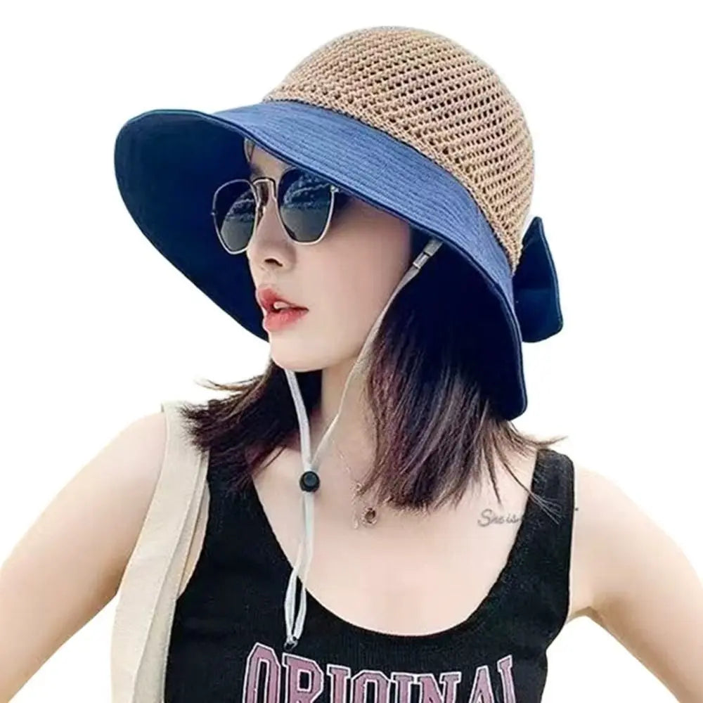 Women's Wide Brim UV Bucket Hat – Foldable Beach Cap