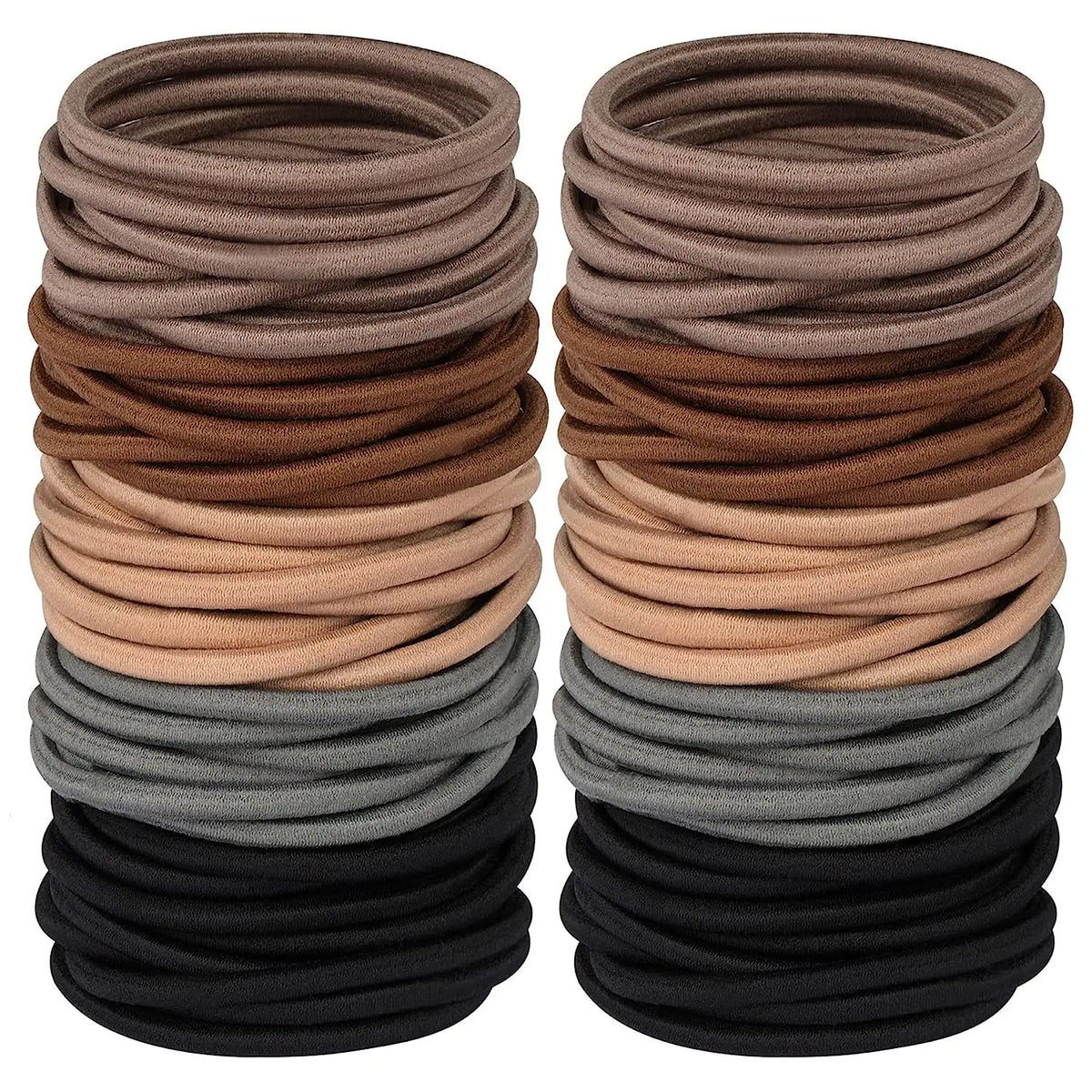 Black Elastic Hair Ties 4MM Ponytail Holders 10/30/50 Pack