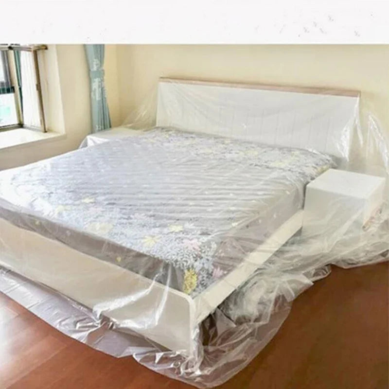 Transparent Plastic Furniture Dust Cover – Waterproof Drop Cloth
