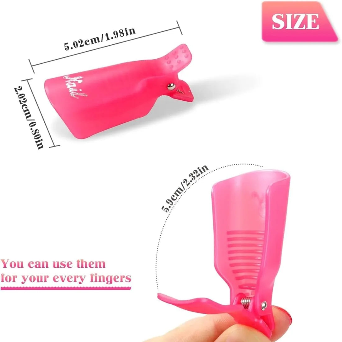 10 Pcs Silicone Nail Soak Off Caps – Reusable Gel Remover Clips