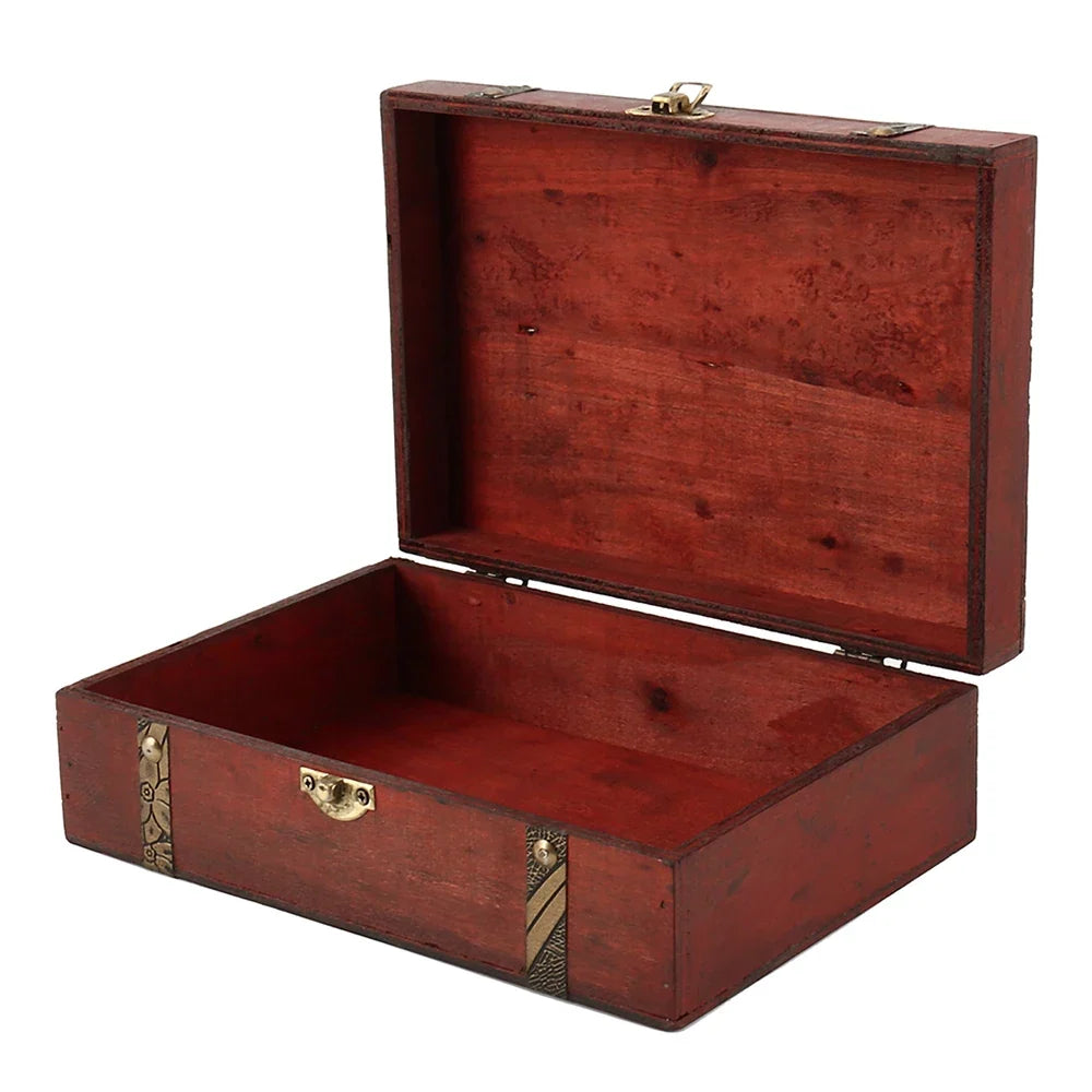 Vintage Wooden Jewelry Box – Pirate Treasure Organizer