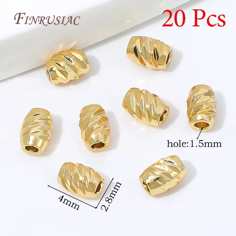 18K Gold Plated Zircon Spacer Beads – Brass DIY Jewelry Findings