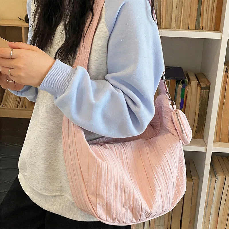 Women's Lightweight Nylon Crossbody Bag – Large Capacity Hobo