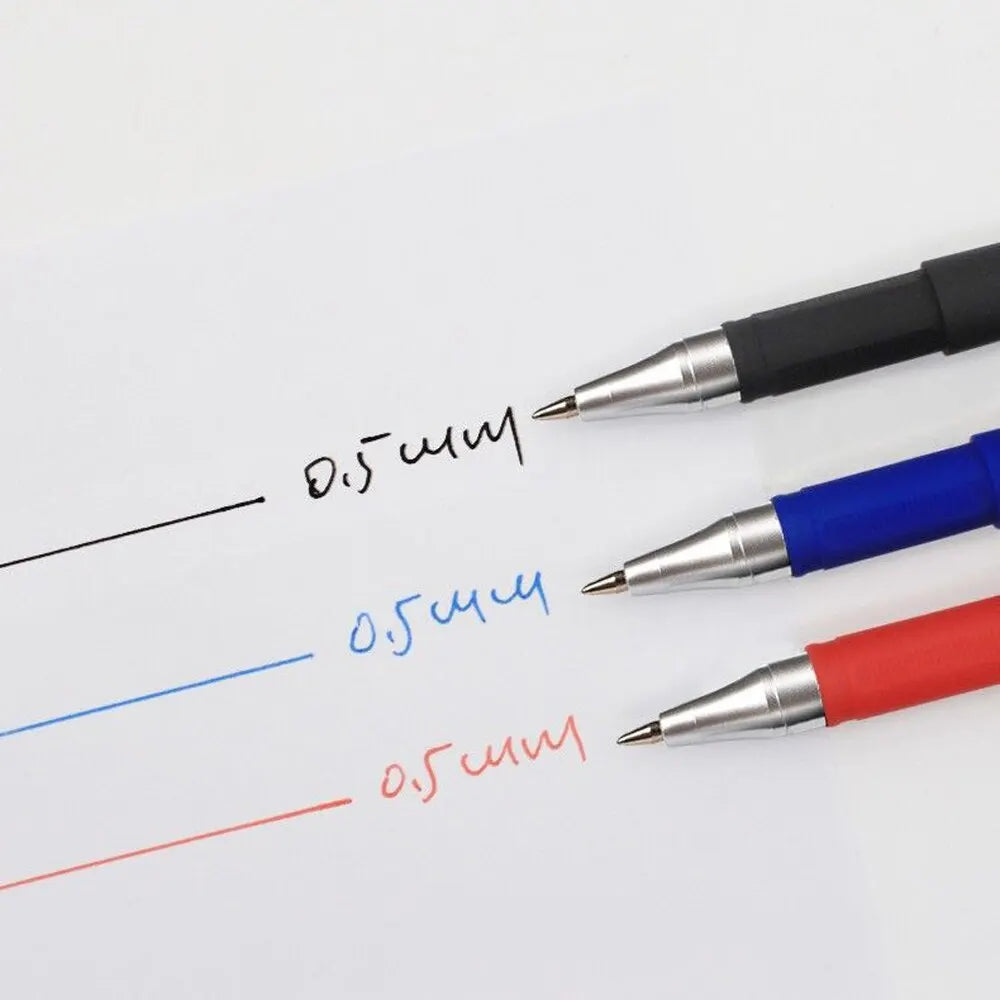 Gel Pens Set 0.5mm Bullet Tip – Black Blue Red Ink | School