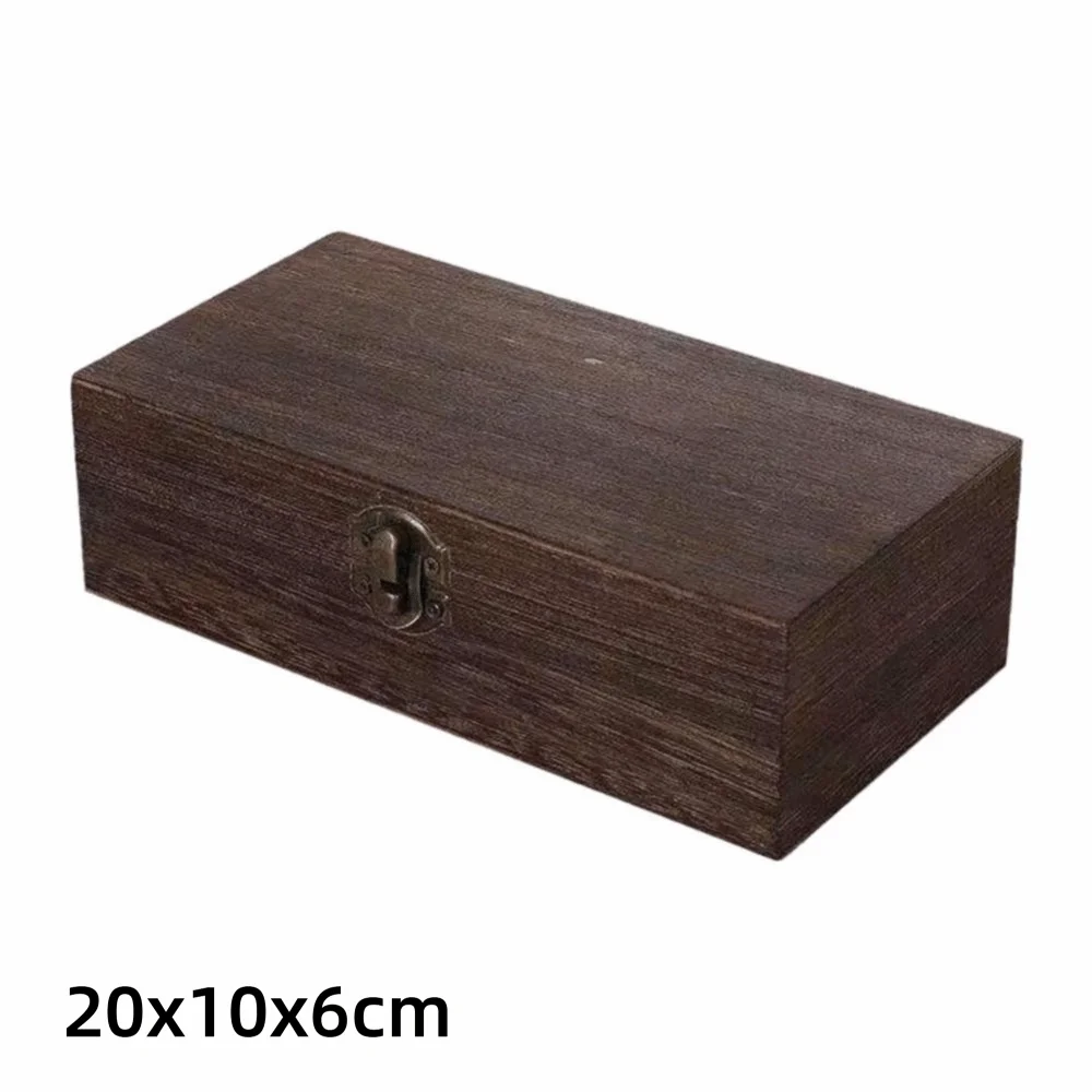 Vintage Wooden Flip Lid Storage Box – Jewelry & Gift Organizer