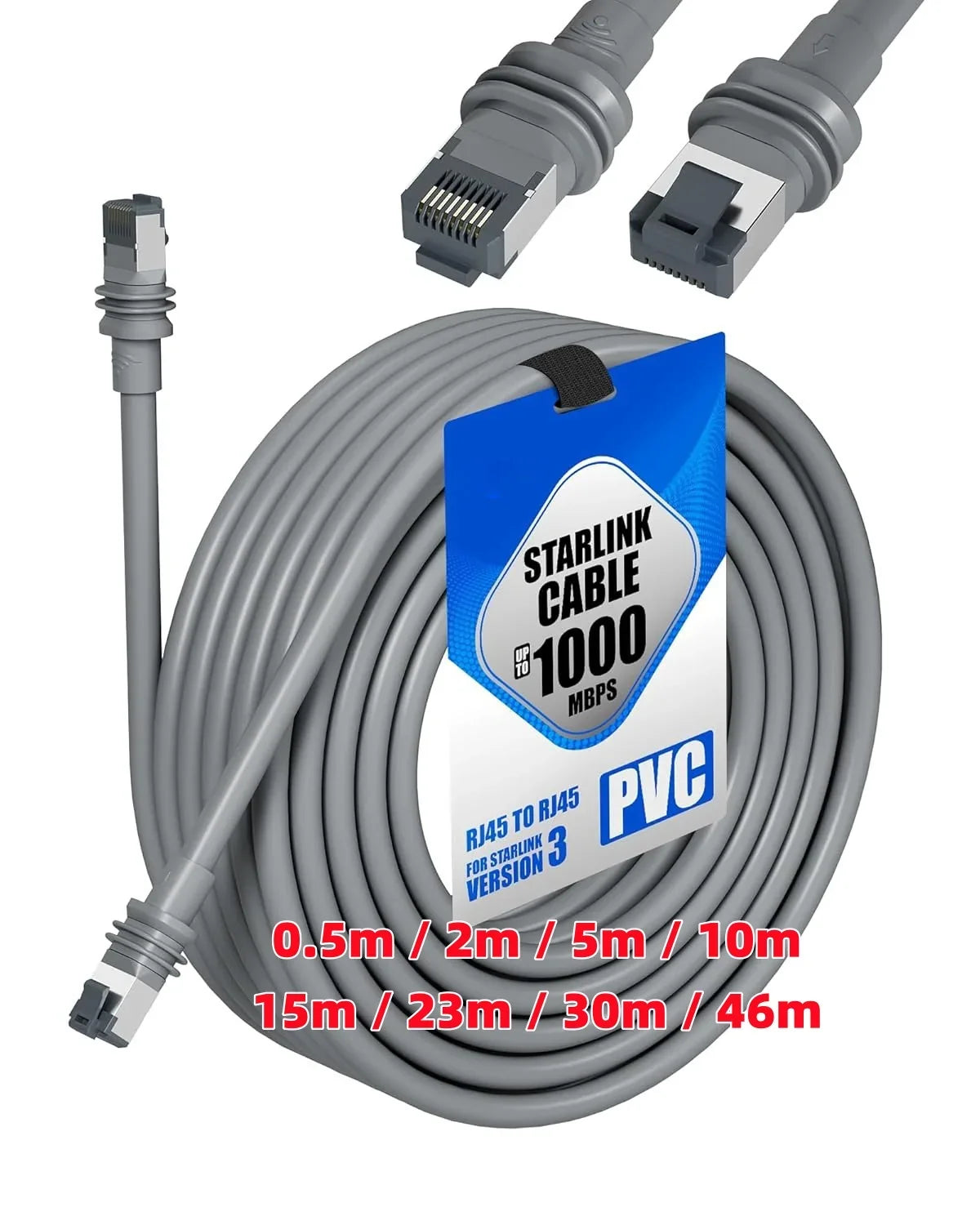 Starlink Gen 3 & Mini CAT6 Gigabit Ethernet Replacement Cable