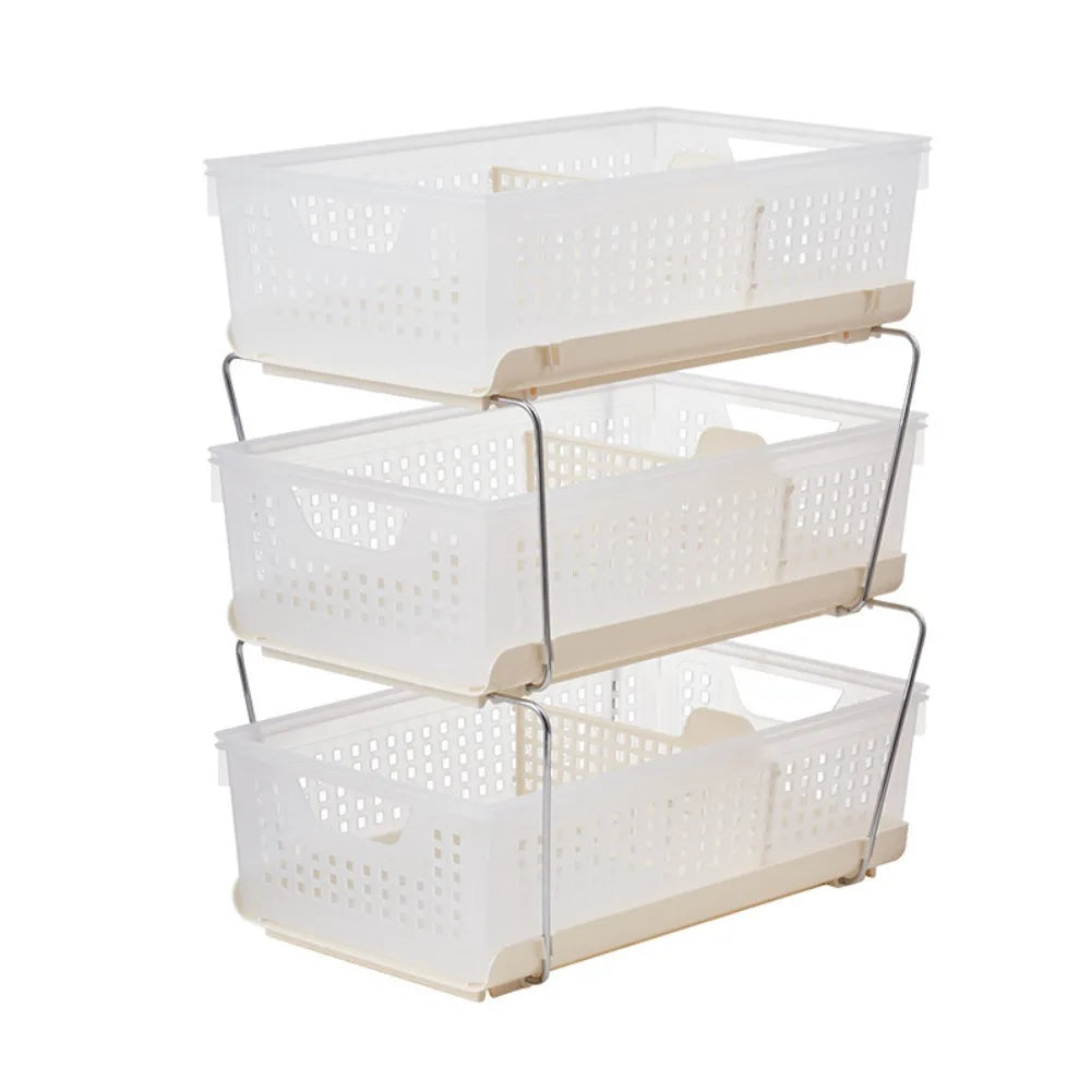 Stackable Storage Basket with Drawers – Desktop Organizer